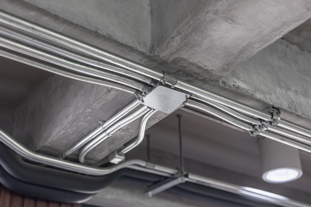 Cable management systems installed on a ceiling