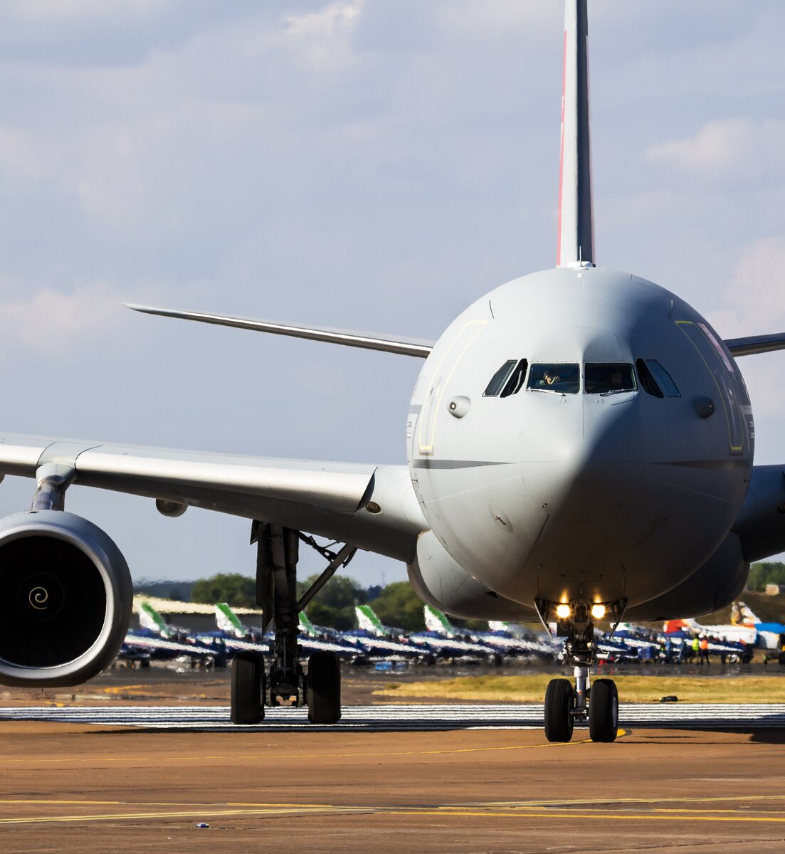Defence industry aircraft on a runway