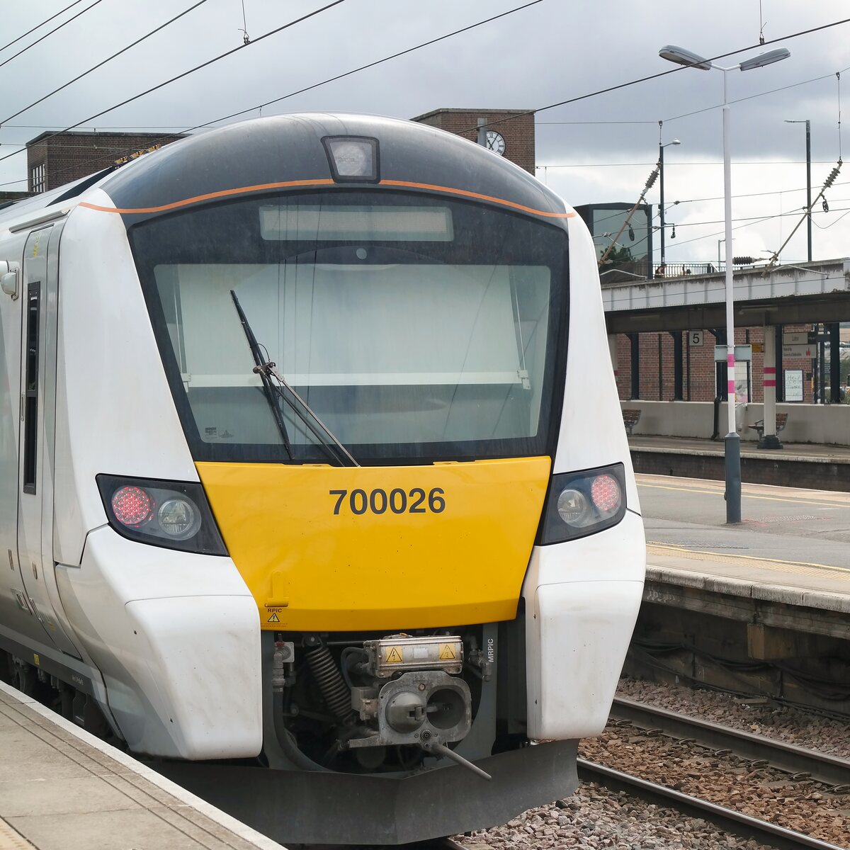 Passenger train at a UK railway platform
